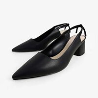 Charles&Keith Giày cao gót mũi nhọn đế trụ Knotted Slingback