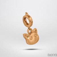 Charm Bạc 925 Danny Jewelry Hình Mặt Mèo PK006S Xi RhodiumVàng hồng - Vàng hồng