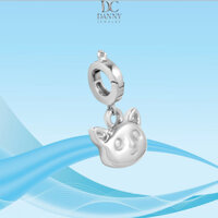 Charm Bạc 925 Danny Jewelry Hình Mặt Mèo PK006S Xi Rhodium/Vàng hồng