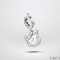 Charm Bạc 925 Danny Jewelry Hình Mặt Mèo PK006S Xi RhodiumVàng hồng - Rhodium