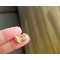 Charm bạc 925 đính tourmaline hồng hình hồ điệp