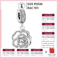 Charm bạc 925 , hàng chuẩn bạc - Charm Shimmering Rose thích hợp để mix vòng tay charm - DN314