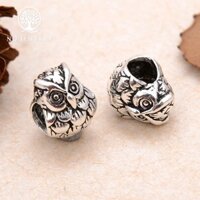 Charm bạc chim cú mèo xỏ ngang - NQ Jewelry