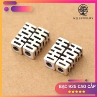 Charm bạc đôi sông hỉ xỏ ngang