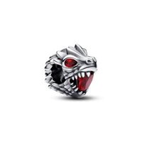 Charm Bạc Game Of Thrones x Pandora Đầu Rồng Đính Đá Đỏ