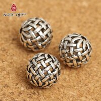 Charm bạc hình quả cầu mây xỏ ngang - Ngọc Quý Gemstones