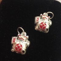 Charm bạc mèo thần tài may mắn