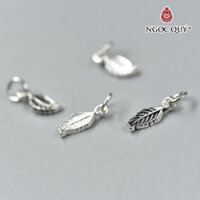Charm bạc thái hình 1 chiếc lá treo - Ngọc Quý Gemstones - Bạc thái