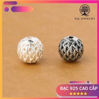 Charm bạc tròn họa tiết vảy rồng