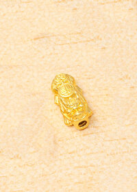 Charm bạc tỳ hưu mạ vàng 24k xỏ ngang - Ngọc Quý Gemstones - 7x15mm