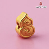 Charm bạc xỏ ngang hình trái bầu -  Ngọc Quý Gemstones - Bạc mạ vàng