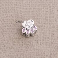 Charm bàn chân thú cưng đá hồng