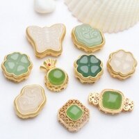 charm bead Bộ 5 Hạt Xỏ Vòng Tay / Dây Chuyền Màu Vàng Cát diy