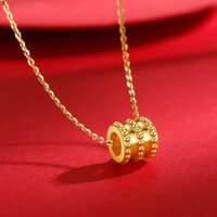 Charm, chặn, thanh ngang, ống chấm bi 3V, 10x 14mm, mặt dây chuyền 24Carat9999 xịn, đủ giấy tờ đảm bảo, shop pro mix