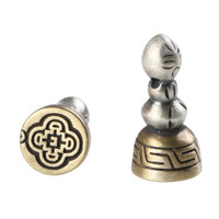 Charm chuông khắc làm con dấu mandala Bạc S925