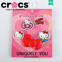 Charm cross Jibbitz Bộ Giày Khóa Lỗ Phụ Kiện Bộ Hello Kitty Nơ Dễ Thương Thời Trang Giày Phụ Kiện Sticker Dép cross