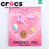 Charm cross Jibbitz Bộ Giày Khóa Lỗ Phụ Kiện Bộ Kẹo Lollipop Popsicle Hoạt Hình Giày Thời Trang Phụ Kiện Sticker Dép cross