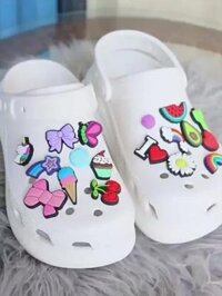 Charm cross Jibbitz Kim Loại Quyến Rũ Khóa Giày Kim Loại Hồng Cherry Blossom Hole Phụ Kiện Giày Trang Trí Dép cross