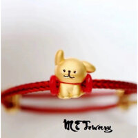 Charm cún con v.a.n.g 24k tặng dây da