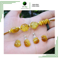 Charm đá PHONG THUY  mắt hổ vàng tâm thiên nhiên