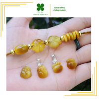 Charm đá PHONG THUY mắt hổ vàng tâm thiên nhiên