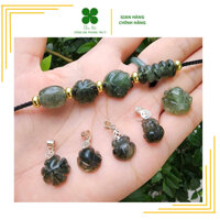 Charm đá và mặt dây chuyền PHONG THUY đá thach anh tóc xanh thiên nhiên