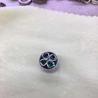 Charm hạt cỏ 4 lá màu xanh