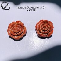 Charm Hoa Mẫu Đơn San Hô Đỏ 15mm gắn vòng tay, mặt dây chuyền, mặt nhẫn, bông tai CNC VĂN BÉ