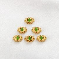 Charm hoa sen bạc 925 mạ vàng đính đá phong thủy NB - Tổng Kho Sỉ Charm Bạc