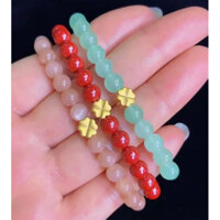 Charm mini Cỏ 4 lá sz 8mm - V àng 24Carat9999 - bền đẹp may mắn trẻ trung - Chuyên dụng - Shop pro mix handmade