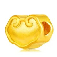 Charm mini Khánh xâu Ngang - Khoá Trường Mệnh 24Carat9999 - sz 8mm - Mặt dây chuyền - Shop Pro mix handmade