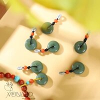 Charm mix vòng đồng điếu ngoc cẩm thach 17mm