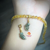 Charm mix vòng tay hồ ly thach anh tóc xanh