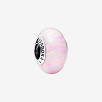 Charm Murano Pandora Moments Đá Opal Màu Hồng Lấp Lánh