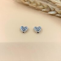 Charm nối trái tim hoa văn - Charm Bạc 925 - Mã CA605