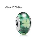 CHARM PAN ALE BẠC S925 THUẦN KHIẾT THUỶ TINH CỎ BỐN LÁ HÀNG CAO CẤP