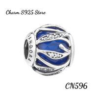 CHARM PAN ALE GLASS ỐP ĐÍNH ĐÁ HÌNH LÁ BẠC S925 THUẦN KHIẾT HÀNG CAO CẤP