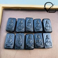 Charm Phật độ mệnh Như Lai Đại Nhật San hô đen - Charm San hô đen xỏ vòng tay, dây chuyền Nam Nữ 23mm CNC VĂN BÉ