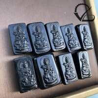 Charm Phật độ mệnh Phổ Hiền Bồ Tát San hô đen - Charm San hô đen xỏ vòng tay, dây chuyền Nam Nữ 23mm CNC VĂN BÉ