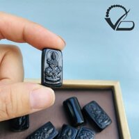 Charm Phật độ mệnh Văn Thù Sư Lợi Bồ Tát San hô đen - Charm San hô đen xỏ vòng tay, dây chuyền Nam Nữ 23mm CNC VĂN BÉ