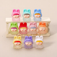 Charm Thỏ Nhám Pastel Phát Sáng DIY Set 10 chiếc