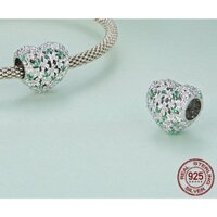 CHARM TIM HOA LÁ BẠC S925 THUẦN KHIẾT HÀNG CAO CẤP CHÍNH HÃNG