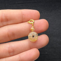 charm treo khấu bình an thach anh tóc vàng