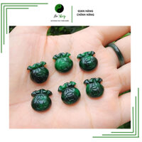 Charm túi tiền ngoc cam thach có lỗ ngang hợp các mệnh