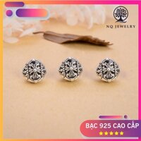 Charm xỏ ngang hạt hoa tiết hoa văn