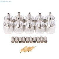 Charmantcc1 10 Cái N Nam Cắm Uốn RG58 RG142 LMR195 RG400 Cáp Đồng Trục Đầu Nối Thẳng