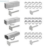 Charmantcc1 Khuôn cắt bánh quy Bộ khuôn ép bằng thép không gỉ Khuôn bánh quy hình dạng khác nhau cho bánh mì kẹp phô mai trái cây mềm