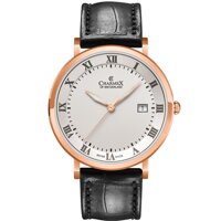 Charmex Copenhagen Quartz White Dial Black Leather Men's Watch 2805