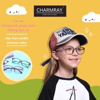 Charmray Mắt Kính TR90 Gọng Silicon Mềm Chống Tia UV400 Chống Ánh Sáng Xanh Thời Trang Cho Bé
