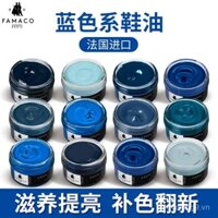 Chất bổ sung màu giày da nhập khẩu, dầu dưỡng màu xanh đậm, xi đánh giày màu xanh, Túi Da, sửa chữa da, kem dưỡng da